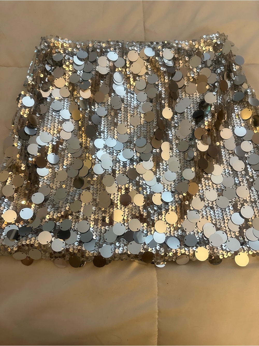 Silver sequin skirt in medium